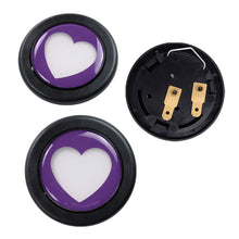 Load image into Gallery viewer, Brand New Universal Purple Heart Shape Car Horn Button Black Steering Wheel Center Cap