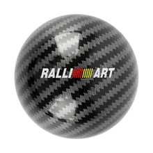 Load image into Gallery viewer, BRAND NEW UNIVERSAL RALLIART JDM Aluminum Carbon Fiber Style Round Ball Manual Gear Stick Shift Knob Universal M8 M10 M12