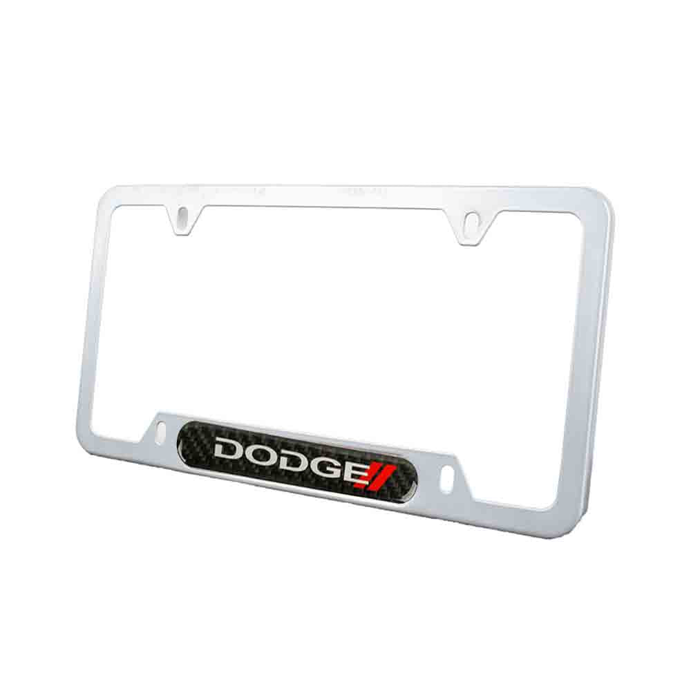 Brand New Universal 1PCS Dodge Silver Metal License Plate Frame