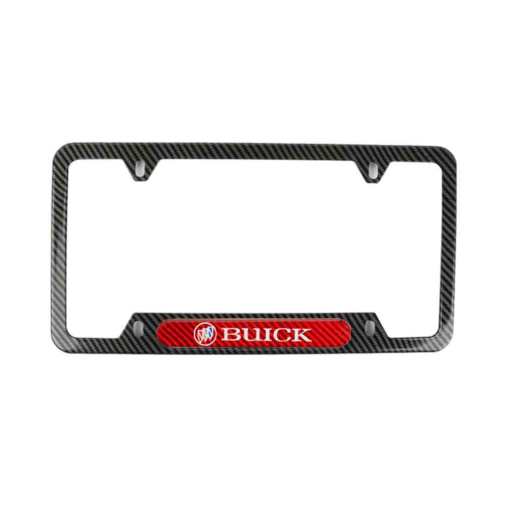 Brand New Universal 1PCS Buick Carbon Fiber Look Metal License Plate Frame