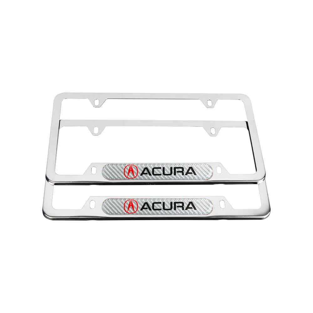 Brand New Universal 2PCS ACURA Chrome Metal License Plate Frame