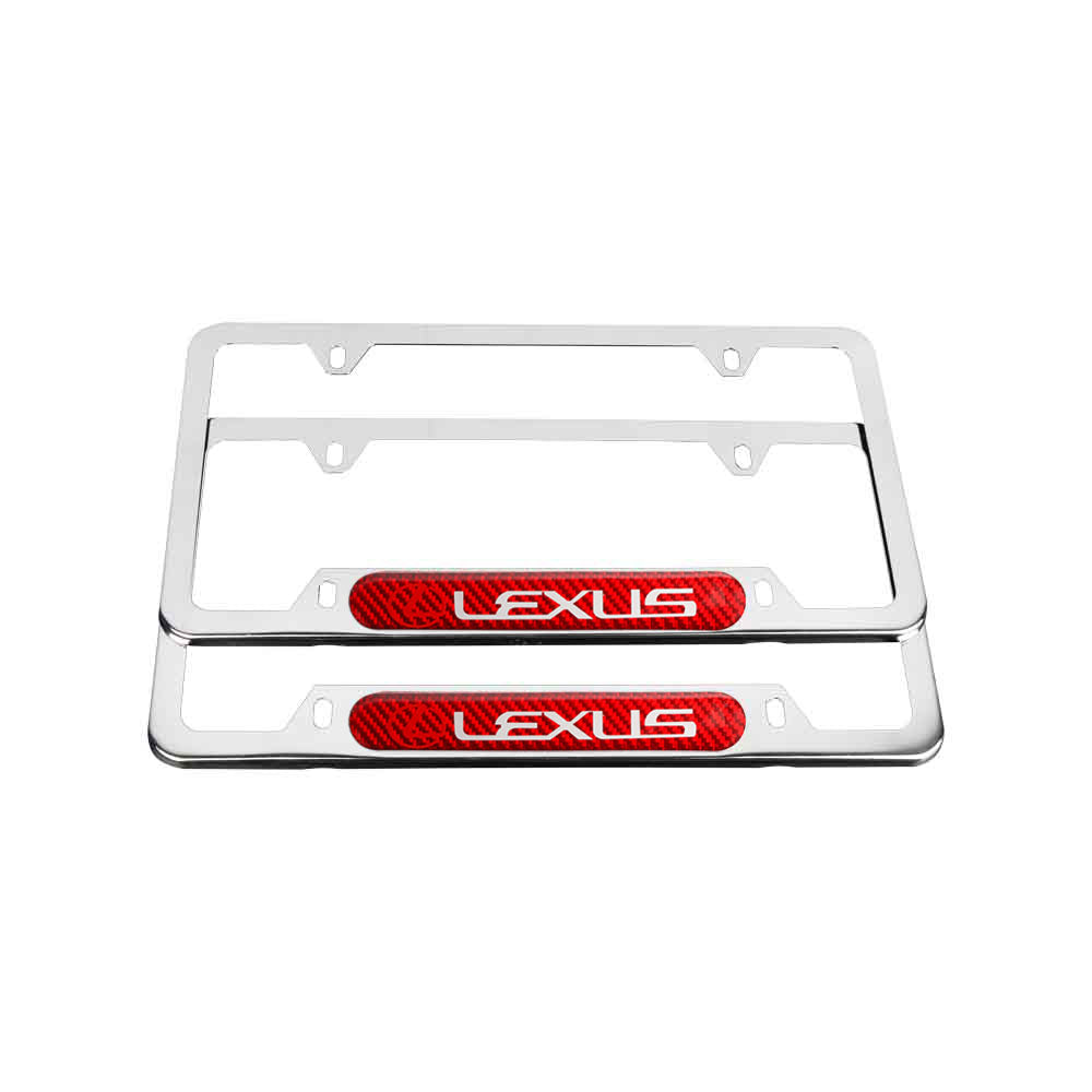 Brand New Universal 2PCS LEXUS Chrome Metal License Plate Frame