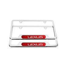 Load image into Gallery viewer, Brand New Universal 2PCS LEXUS Chrome Metal License Plate Frame