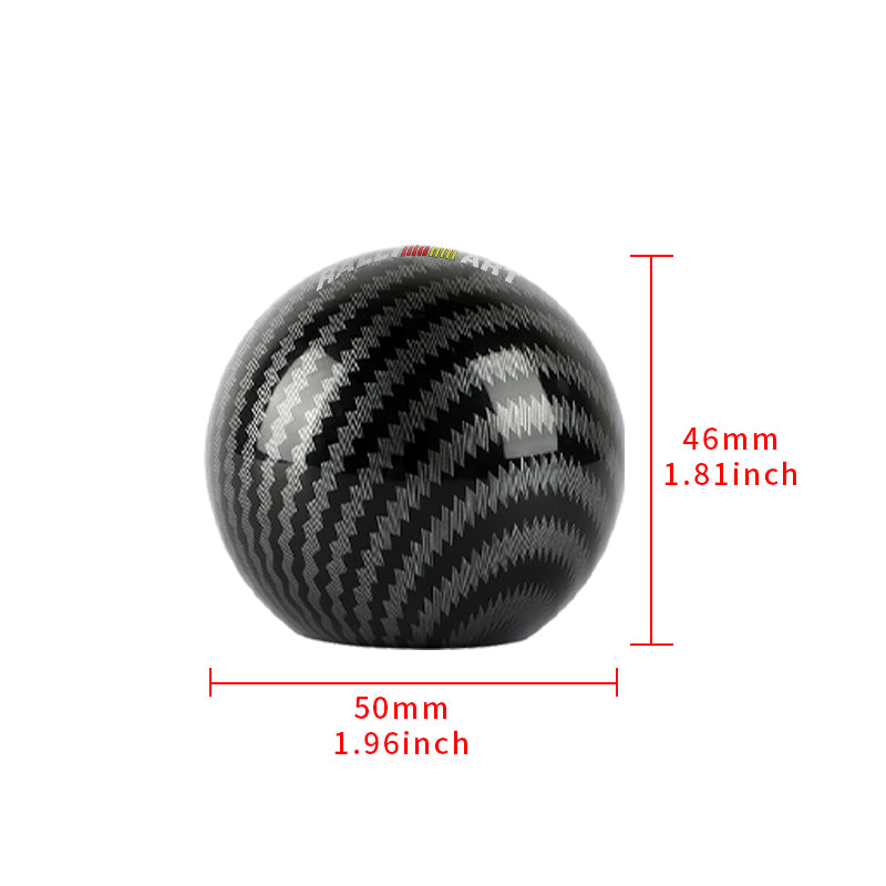 BRAND NEW UNIVERSAL RALLIART JDM Aluminum Carbon Fiber Style Round Ball Manual Gear Stick Shift Knob Universal M8 M10 M12