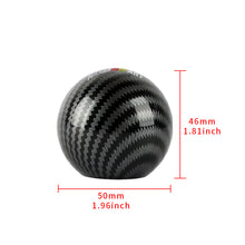 Load image into Gallery viewer, BRAND NEW UNIVERSAL RALLIART JDM Aluminum Carbon Fiber Style Round Ball Manual Gear Stick Shift Knob Universal M8 M10 M12