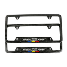 Load image into Gallery viewer, Brand New Universal 2PCS Mugen Power Carbon Fiber Look Metal License Plate Frame