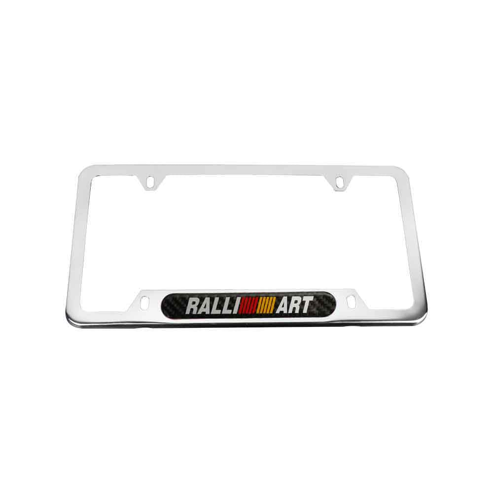 Brand New Universal 1PCS RALLIART Chrome Metal License Plate Frame