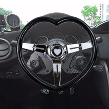 Load image into Gallery viewer, Brand New Universal Black Heart Shape Car Horn Button Black Steering Wheel Center Cap