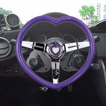 Load image into Gallery viewer, Brand New Universal Purple Heart Shape Car Horn Button Black Steering Wheel Center Cap