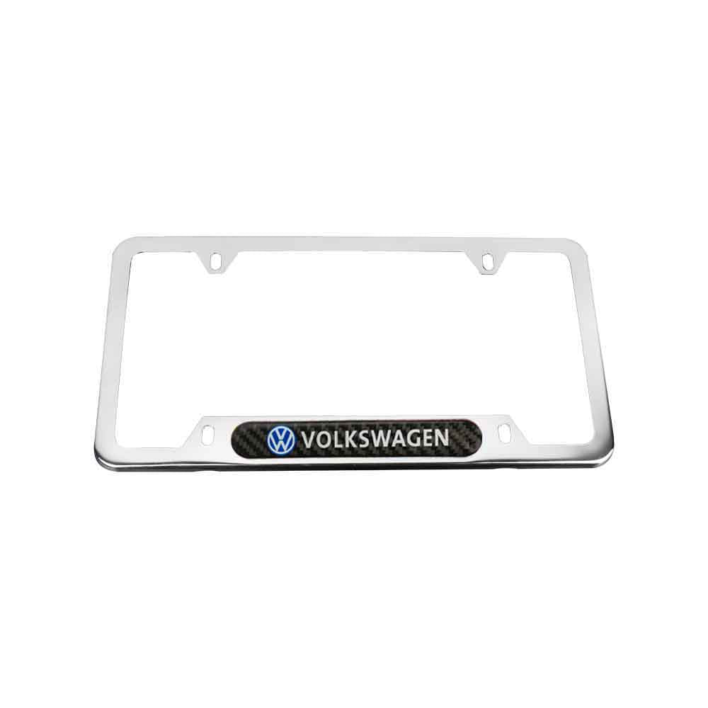 Brand New Universal 2PCS VOLKSWAGEN Chrome Metal License Plate Frame