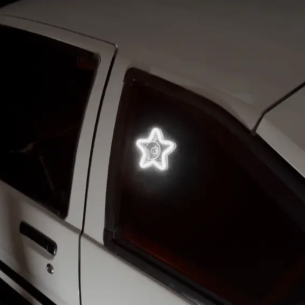 BRAND NEW UNIVERSAL STAR SHAPED WHITE LED Neon Flash Light Car Window Glow Electric Remote Control Lamp