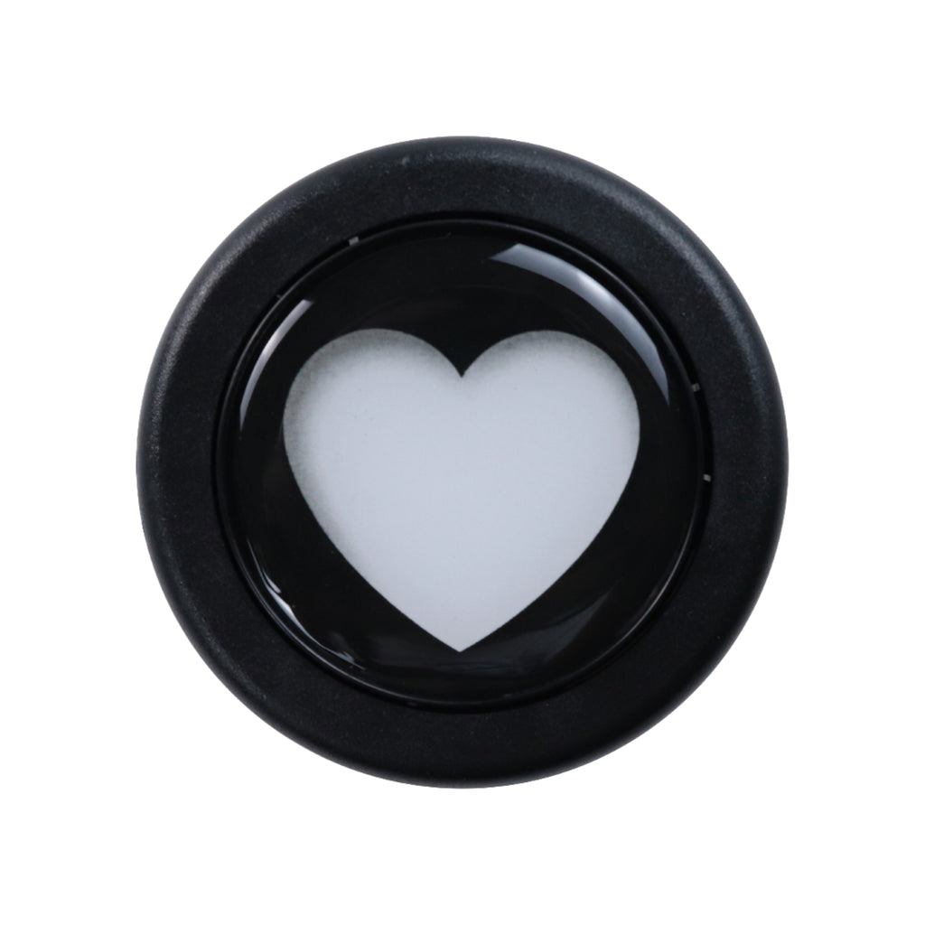 Brand New Universal Black Heart Shape Car Horn Button Black Steering Wheel Center Cap