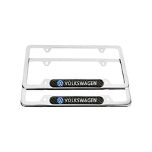 Load image into Gallery viewer, Brand New Universal 2PCS VOLKSWAGEN Chrome Metal License Plate Frame