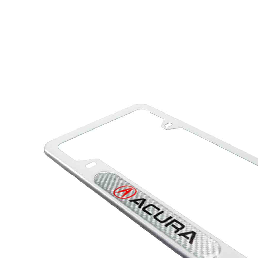 Brand New Universal 2PCS Acura Silver Metal License Plate Frame