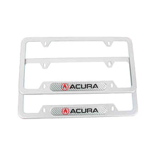 Load image into Gallery viewer, Brand New Universal 2PCS Acura Silver Metal License Plate Frame