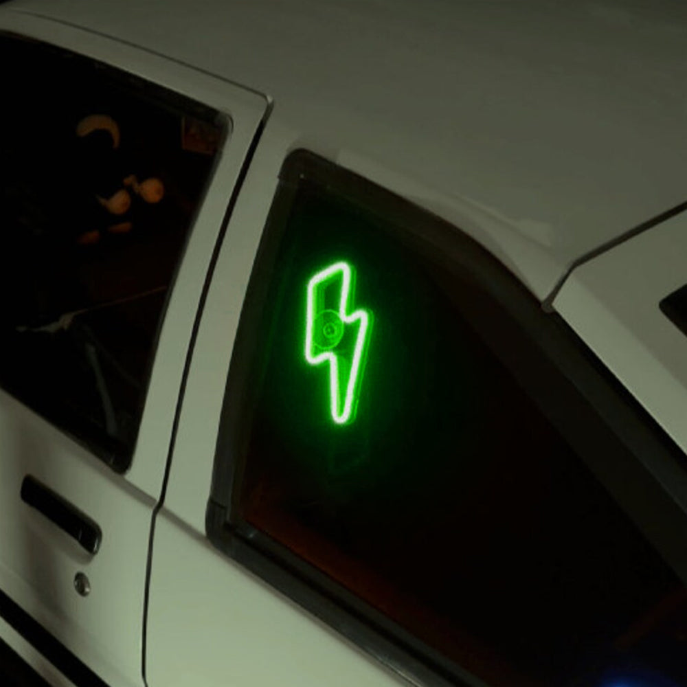 BRAND NEW UNIVERSAL LIGHTING SHAPED GREEN LED Neon Flash Light Car Window Glow Electric Remote Control Lamp