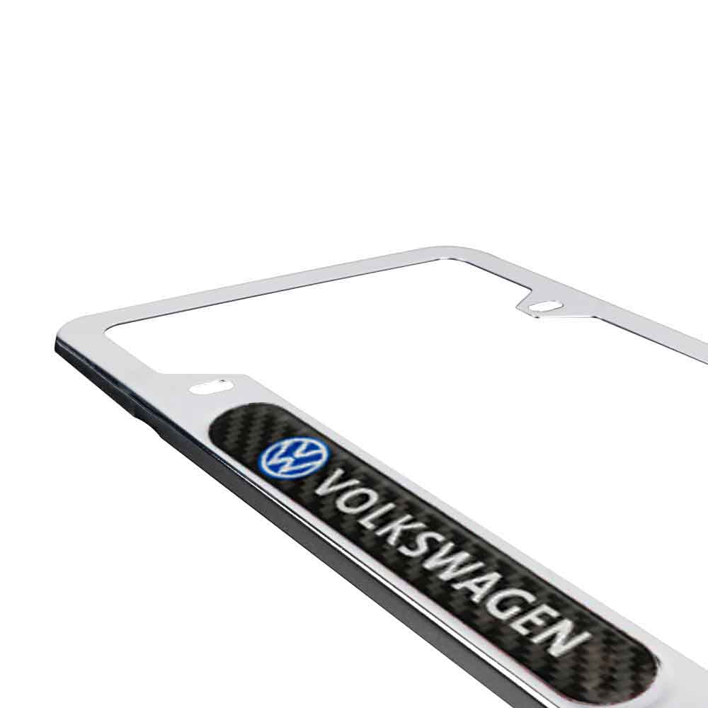 Brand New Universal 2PCS VOLKSWAGEN Chrome Metal License Plate Frame