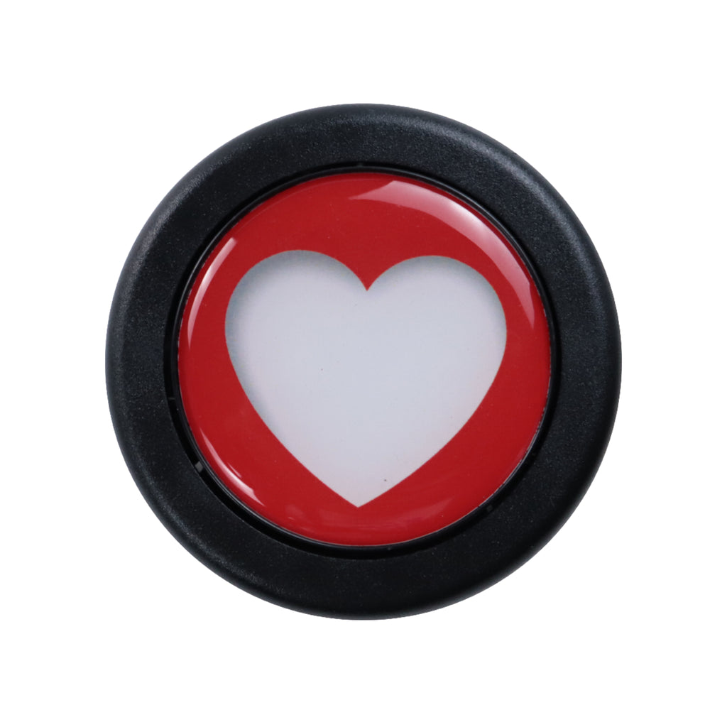 Brand New Universal Red Heart Shape Car Horn Button Black Steering Wheel Center Cap