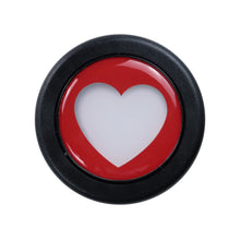 Load image into Gallery viewer, Brand New Universal Red Heart Shape Car Horn Button Black Steering Wheel Center Cap