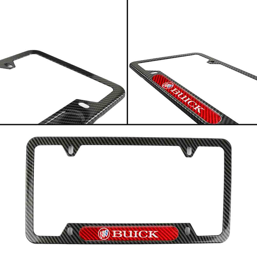 Brand New Universal 1PCS Buick Carbon Fiber Look Metal License Plate Frame