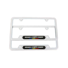 Load image into Gallery viewer, Brand New Universal 2PCS Mugen Power Silver Metal License Plate Frame