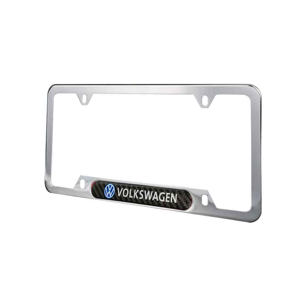 Brand New Universal 2PCS VOLKSWAGEN Chrome Metal License Plate Frame