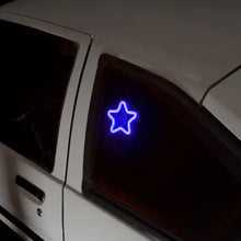 Load image into Gallery viewer, BRAND NEW UNIVERSAL STAR SHAPED BLUE LED Neon Flash Light Car Window Glow Electric Remote Control Lamp