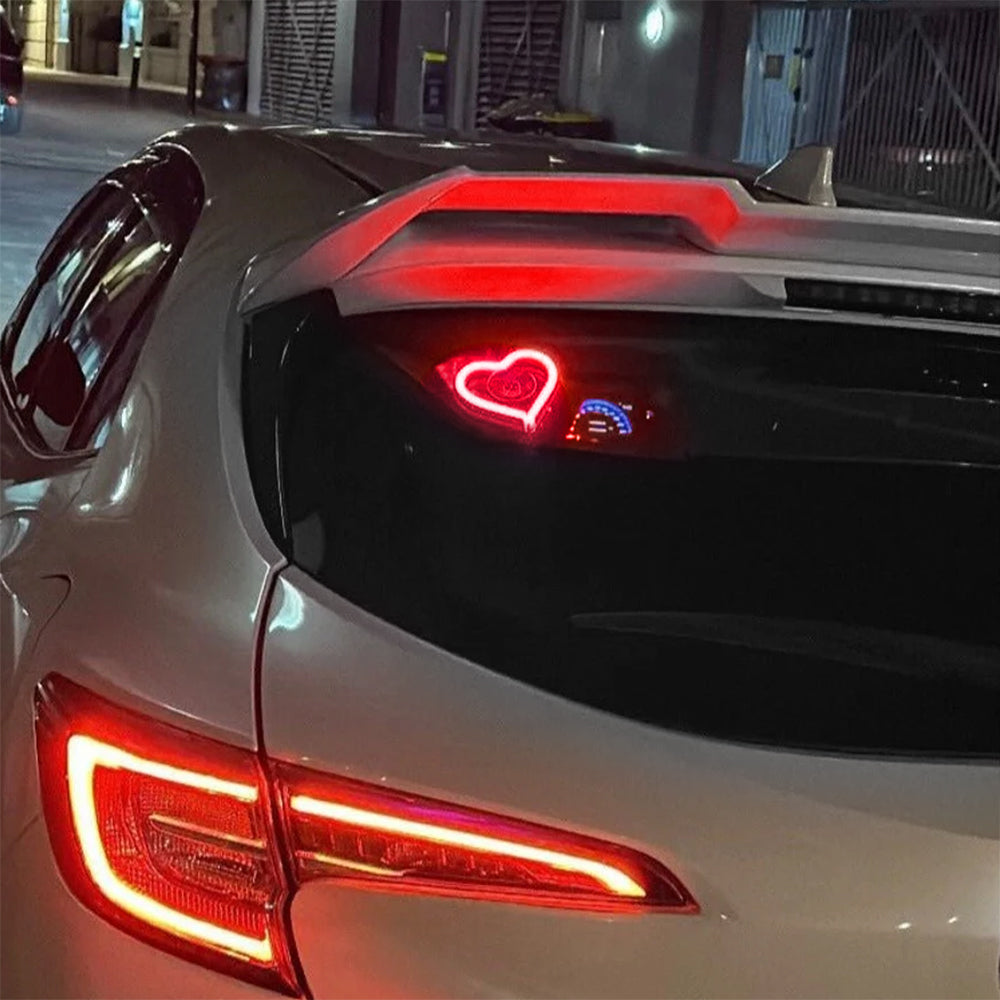 BRAND NEW UNIVERSAL LOVE HEART RED LED Neon Flash Light Car Window Glow Electric Remote Control Lamp