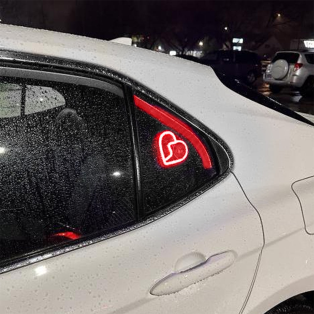 BRAND NEW UNIVERSAL BROKEN LOVE HEART RED LED Neon Flash Light Car Window Glow Electric Remote Control Lamp