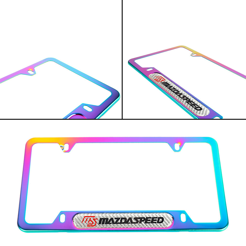 Brand New Universal 1PCS Mazdaspeed Neo Chrome Metal License Plate Frame