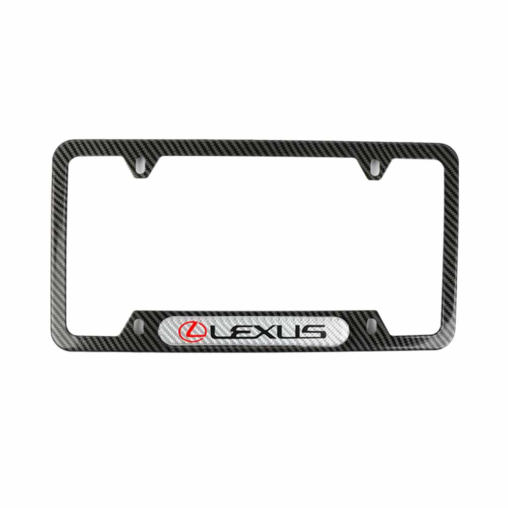 Brand New Universal 1PCS LEXUS Carbon Fiber Look Metal License Plate Frame