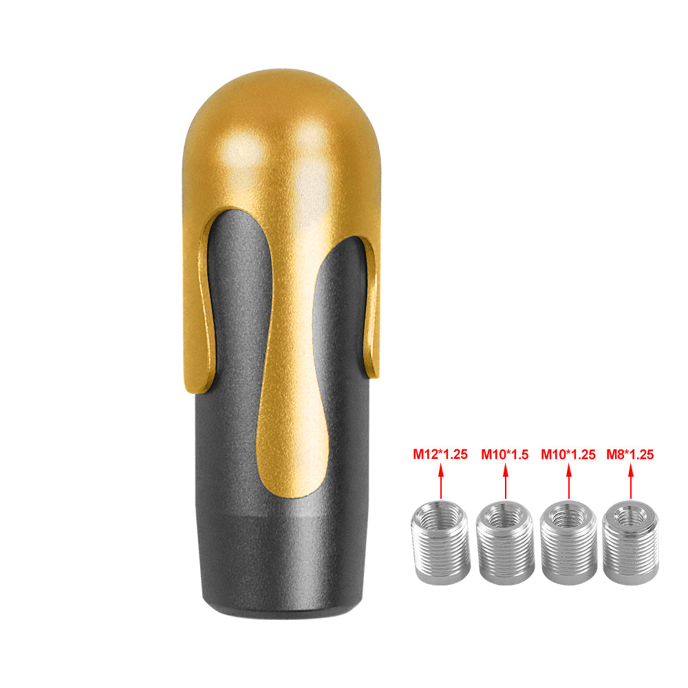 Brand New Universal Ice Cream Aluminum Black Gold Manual Car Gear Shift Knob Stick Shifter M8 M10 M12