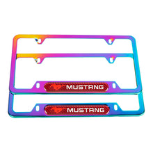 Load image into Gallery viewer, Brand New Universal 2PCS Mustang Neo Chrome Metal License Plate Frame