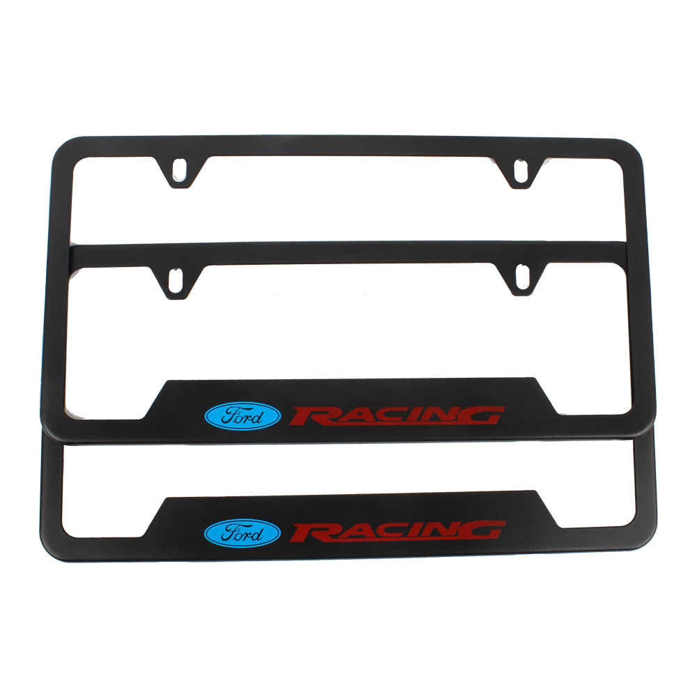 Brand New Universal 2PCS Ford Racing Metal Black License Plate Frame