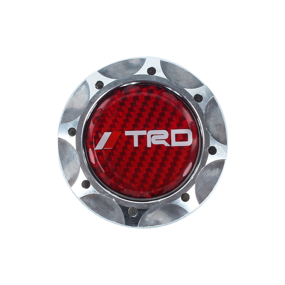 Brand New Toyota TRD Real Carbon Fiber Sticker ALUMNIUM Silver Billet Engine Oil FILLER Cap