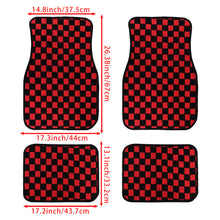 Load image into Gallery viewer, Brand New 4PCS UNIVERSAL CHECKERED Red Racing Fabric Car Floor Mats Interior Carpets