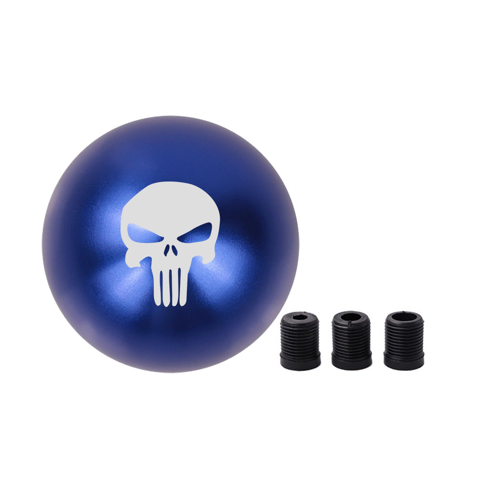 BRAND NEW UNIVERSAL JDM THE PUNISHER Aluminum Blue Round Ball Manual Gear Stick Shift Knob M8 M10 M12