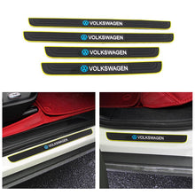 Load image into Gallery viewer, Brand New 4PCS Universal Volkswagen Yellow Rubber Car Door Scuff Sill Cover Panel Step Protector