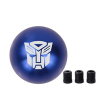 Load image into Gallery viewer, BRAND NEW UNIVERSAL JDM AUTOBOT TRANSFORMERS Aluminum Blue Round Ball Manual Gear Stick Shift Knob M8 M10 M12