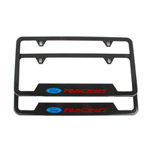 Load image into Gallery viewer, Brand New Universal 2PCS Ford Racing Metal Carbon Fiber Look License Plate Frame