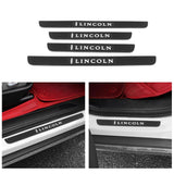 Brand New 4PCS Universal Lincoln Silver Rubber Car Door Scuff Sill Cover Panel Step Protector