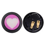 Brand New Universal Pink Heart Shape Car Horn Button Black Steering Wheel Center Cap