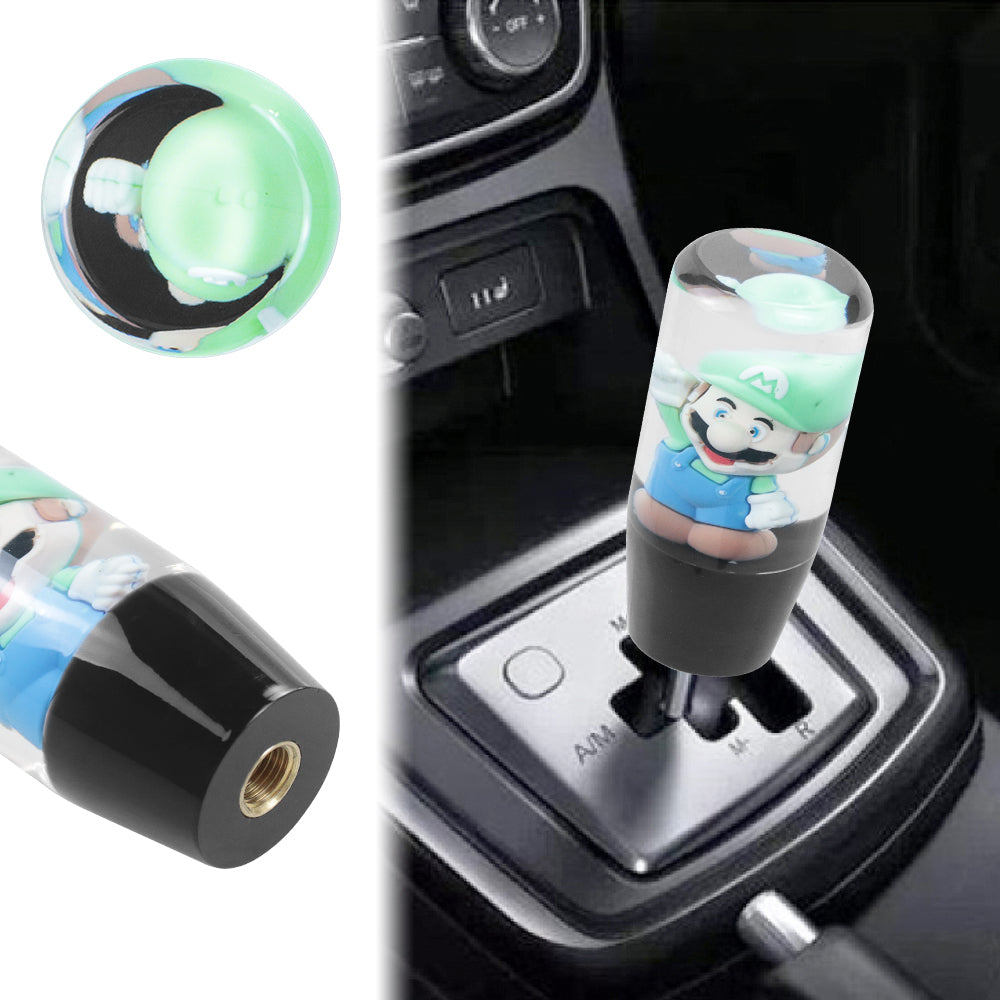 Brand New Universal Super Mario Bros Luigi Character Crystal Clear Stick Car Manual Gear Shift Knob Shifter Lever Cover