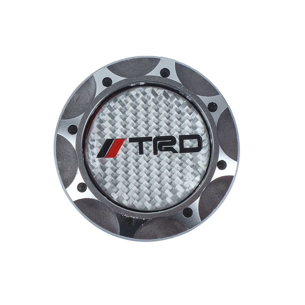 Brand New Toyota TRD Real Carbon Fiber Sticker ALUMNIUM Gunmetal Billet Engine Oil FILLER Cap