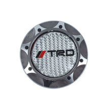 Load image into Gallery viewer, Brand New Toyota TRD Real Carbon Fiber Sticker ALUMNIUM Gunmetal Billet Engine Oil FILLER Cap