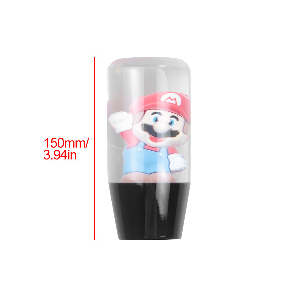 Brand New Universal Super Mario Character Crystal Clear Stick Car Manual Gear Shift Knob Shifter Lever Cover