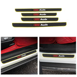 Brand New 4PCS Universal Audi Yellow Rubber Car Door Scuff Sill Cover Panel Step Protector