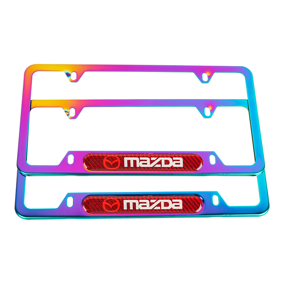 Brand New Universal 2PCS Mazda Neo Chrome Metal License Plate Frame