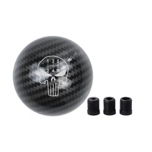 Load image into Gallery viewer, BRAND NEW UNIVERSAL JDM THE PUNISHER 5 SPEED Aluminum Carbon Fiber Style Round Ball Manual Gear Stick Shift Knob M8 M10 M12