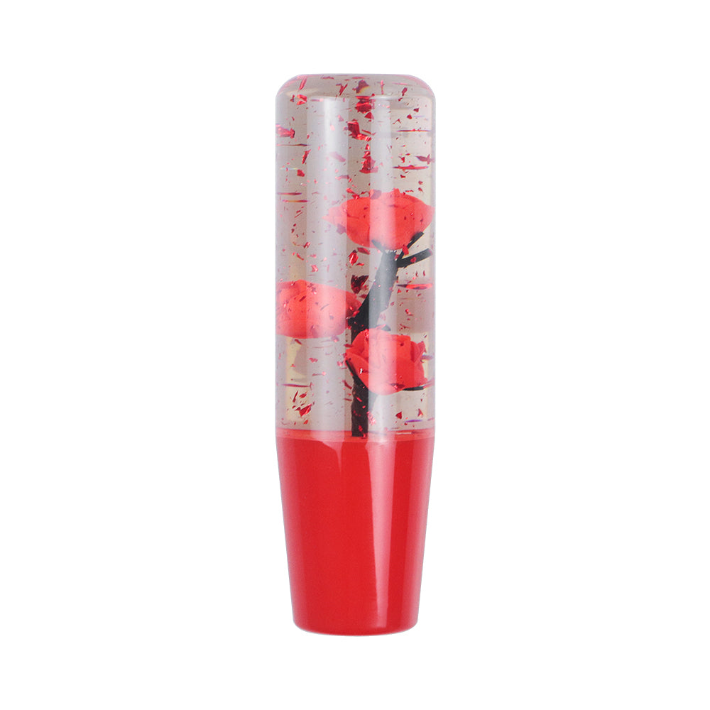 Brand New Universal 150mm Sakura Red Glitter Rose Flowers Manual Car Gear Stick Shift Knob M8 M10 M12